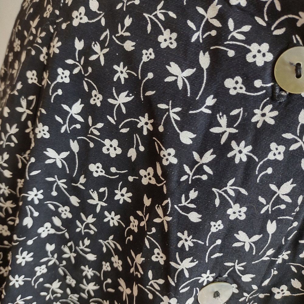 90s vintage black and white floral skirt by A. Byer California - Picture 4 of 5
